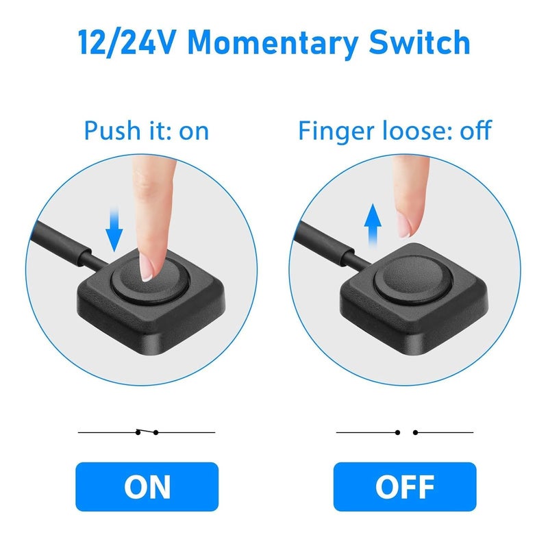 Linkstyle 10Pcs Momentary Push Button Switch, Surface Mount ON/Off Mini Horn Buttons Switch, for 12v 24v Car Horn, Industrial Control - Image 3